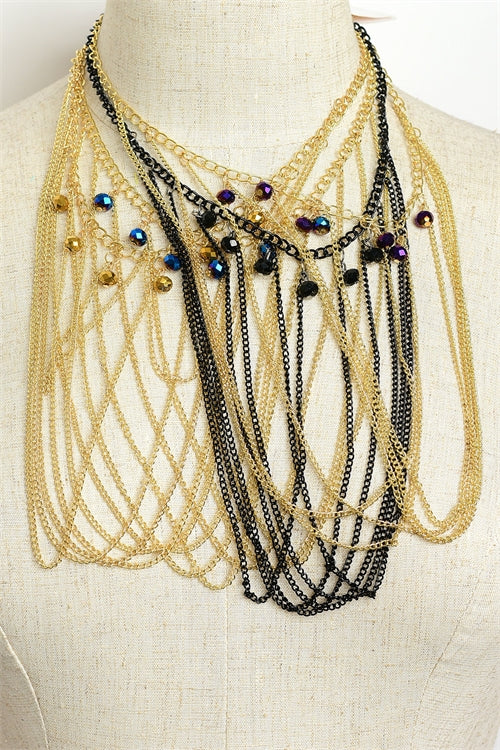 Stone Chain Drop Necklaces